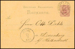 "HASSELFELDE 20 SEP 1875" - K2, Klar Auf GS-Postkarte DR 5 Pfg Nach Derenburg, Minimale Spuren, Katalog: DR P5... - Brunswick