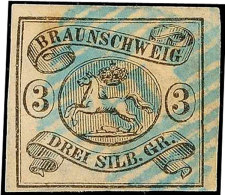 "19" (blau) - HARZBURG, Zentrisch Klar Auf Allseits Voll- Bis Breitrandiger 3 Sgr., Kabinett, Sign. Berger U.... - Brunswick