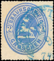 2 Gr Dunkelgrauultramarin Tadellos Gestempelt, Tiefst Gepr. Brettl BPP, Mi. 160.-, Katalog: 19 O2 Gr Dark Gray... - Braunschweig