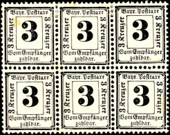 3 Kr. Schwarz, Ungebrauchter 6er-Block, Drei Marken Postfrisch, Zwei Marken Mit Stockfleck, Eine Marke Mit Halbem... - Otros & Sin Clasificación