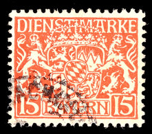 15 Pf. Dunkelzinnoberrot, W-Papier, Tadellos, Gestempel, Gepr. Dr. Helbig BPP/Infla, Mi 130,-, Katalog: 27w O15... - Sonstige & Ohne Zuordnung