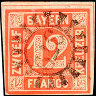 12 Kr. Rot, Voll-/breitrandig, Glasklarer Zentrischer GMR "379", Gepr. Pfenninger, Katalog: 6 O12 Kr. Red,... - Otros & Sin Clasificación