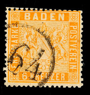 "164" (Einring) - BAHNPOST, Klarer Teilabschlag "64" Auf Kabinettstück 6 Kr. Hellgelborange, Katalog: 11b... - Autres & Non Classés