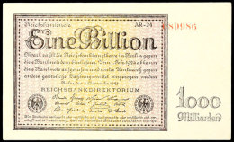 Deutsches Reich 1923, Reichsbanknote Eine Billion Mark, Wz. Kreuzblüten, FZ "AR-24", KN Sechsstellig In Rot,... - Autres & Non Classés