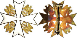 Deutscher Adlerorden 4. Klasse (= 2. Stufe), Steckkreuz, Silber Vergoldet, Kreuzarme Golden Bordiert Und Weiß... - Allemagne