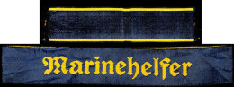 Marine-HJ Ärmelband "Marinehelfer", Gelb Gewebt Auf Blauem Grund, Länge Ca. 37 Cm, Dazu Armbinde Der... - Unclassified