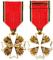 Deutscher Adlerorden 5. Klasse Mit Schwertern (= 3. Stufe), Bandorden An Der Agraffe, Silber Vergoldet, Mit Golden... - Ohne Zuordnung