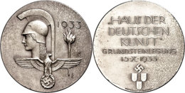 Silbermedaille (Dm. Ca. 50,20mm, Ca. 47,93g), 1933, Von Deschler, Auf Die Grundsteinlegung Des "Haus Der Deutschen... - Autres & Non Classés