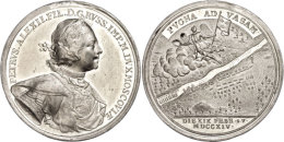 Russland, Peter I., Zinnmedaille (Dm. Ca. 47,10mm, Ca. 27,14g), 1714, Von T. Ivanov, Auf Die Schlacht Von Vasa. Av:... - Sonstige & Ohne Zuordnung