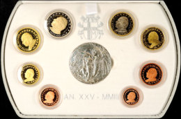 1 Cent Bis 2 Euro, 2003, KMS, Johannes Paul II., Hommage An Leonardo, Mit Zertifikat In Ausgabeschatulle Und... - Vaticano (Ciudad Del)