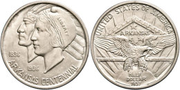 1/2 Dollar, 1937, D, Arkansas, KM 168, F. St.  1 / 2 Dollar, 1937, D, Arkansas, KM 168, F. St. - Autres & Non Classés