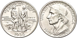 1/2 Dollar, 1936, S, Boone, KM 165.2, St.  St1 / 2 Dollar, 1936, S, Boone, KM 165. 2, St.  St - Autres & Non Classés