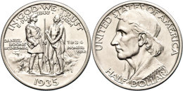 1/2 Dollar, 1935, S, Boone, KM 165.2, F.st.  1 / 2 Dollar, 1935, S, Boone, KM 165. 2, F. St. - Autres & Non Classés