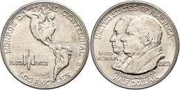 1/2 Dollar, 1923, Monroe Doctrine, KM 153, Vz.  Vz1 / 2 Dollar, 1923, Monroe Doctrine, KM 153, Extremley Fine ... - Sonstige & Ohne Zuordnung