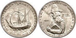 1/2 Dollar, 1921, Pilgrim, KM 147.2, F. St.  1 / 2 Dollar, 1921, Pilgrim, KM 147. 2, F. St. - Sonstige & Ohne Zuordnung