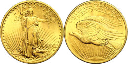 20 Dollars Gold, 1908, Double Eagle, Liberty Standing, Fb. 185, Kleine Randfehler, Ss-vz.  Ss-vz20 Dollars... - Autres & Non Classés