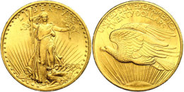 20 Dollars Gold, 1908, Double Eagle, Liberty Standing, Fb. 185, Kleine Randfehler, Ss-vz.  Ss-vz20 Dollars... - Otros & Sin Clasificación