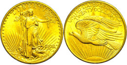 20 Dollars Gold, 1908, Double Eagle, Liberty Standing, Fb. 185, Kleine Randfehler, Ss-vz.  Ss-vz20 Dollars... - Autres & Non Classés