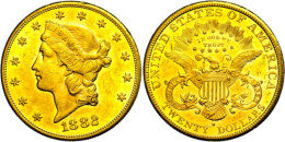 20 Dollars Gold, 1882, Double Eagle, Liberty Head, Mzz S San Francisco, Fb. 178, Kleine Randfehler, Ss.  Ss20... - Other & Unclassified