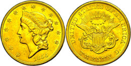20 Dollars Gold, 1855, Double Eagle, Liberty Head, Fb. 169, Kleine Randfehler, Ss-vz.  Ss-vz20 Dollars Gold,... - Other & Unclassified