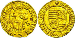 Goldgulden, O.J. (1415-1424), Sigismund, Buda, Schlag Auf Avers, Schürfspur, Fb. 10, Ss-vz  Ss-vzGold... - Hungría