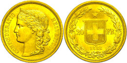 20 Franken, Gold, 1883, Fb. 495, Vz.  Vz20 Franc, Gold, 1883, Fb. 495, Extremley Fine  Vz - Autres & Non Classés