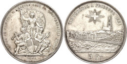 5 Franken, 1881, Freiburg, HMZ 2-1343m, Kl. Rf., Vz.  Vz5 Franc, 1881, Freiburg, HMZ 2-1343m, Small Edge Nick,... - Autres & Non Classés