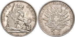 5 Franken, 1867, Schwyz, HMZ 2-1343g, Vz+.  5 Franc, 1867, Schwyz, HMZ 2-1343g, Extremly Fine . - Autres & Non Classés