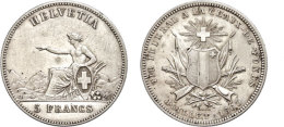 5 Franken, 1863, La Chaux De Fonds, HMZ 2-1343e, Berieben, Kl. Rf., Ss.  Ss5 Franc, 1863, La Chaux De Fonds,... - Sonstige & Ohne Zuordnung