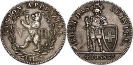 Appenzell, Taler, 1816, HMZ 2-28b, Ss+.  Appenzell, Thaler, 1816, HMZ 2-28b, Very Fine. - Sonstige & Ohne Zuordnung