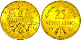 25 Schilling, Gold, 1927, Fb. 521, Vz-st.  Ss-vz25 Shilling, Gold, 1927, Fb. 521, Extremly Fine To... - Autriche