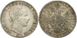 Taler, 1857, Franz Joseph I., A, Ss.  Thaler, 1857, Francis Joseph I., A, Very Fine. - Austria