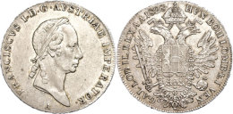 Gulden, 1828, Franz II., A, Vz.  VzGuilder, 1828, Francis II., A, Extremley Fine  Vz - Austria