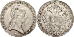 1/2 Taler, 1824, Franz I., Wien, Ss.  Ss1 / 2 Thaler, 1824, Francis I., Vienna, Very Fine.  Ss - Autriche