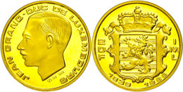 20 Francs, Gold, 1989, Jean, 150 Jahre Unabhängigkeit, Fb. 12, In Kapsel Mit Zertifikat, PP.  PP20 Franc,... - Luxemburgo