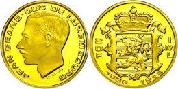 20 Francs, Gold, 1989, Jean, 150 Jahre Unabhängigkeit, Fb. 12, In Kapsel Mit Zertifikat, PP.  PP20 Franc,... - Luxembourg