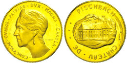 Goldmedaille (40 Francs), O.J. (1976), Schloss Fischbach, Probst 011(12), Auflage 6500 Stück, Ca. 11,61g Fein,... - Luxemburg