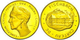 Goldmedaille (40 Francs), O.J. (1976), Schloss Fischbach, Probst 011(12), Auflage 6500 Stück, Ca. 11,61g Fein,... - Luxemburgo