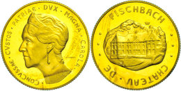 Goldmedaille (40 Francs), O.J. (1976), Schloss Fischbach, Probst 011(12), Auflage 6500 Stück, Ca. 11,61g Fein,... - Luxemburg