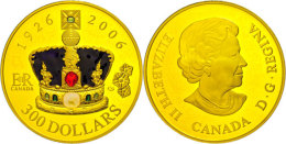 300 Dollars, Gold, 2006, Zum 80 Geburtstag Elizabeth II., Ca. 60g, Ca. 34,98g Fein, Fb. 85, KM 679, Auflage Nur... - Canada