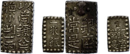 1 SHU (Isshu Gin), O. J. (1,95g), Um 1853-65, Silber, Kaie Ära Und 2 SHU (Nishu Gin), O. J (7,6g), Silber,... - Japón