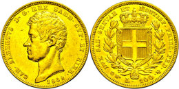 Sardinien, 100 Lire, Gold, 1832, Karl Albert, Mzz. Adlerkopf, Fb. 1138, Kl. Rf., Etwas Berieben, Kratzer, Ss-vz. ... - Autres & Non Classés