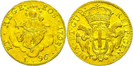 Genua, 96 Lire, Gold, 1793, Madonna Mit Kind, Fb 444, KM 251.1, Ss  SsGenoa, 96 Liras, Gold, 1793, Madonna With... - Other & Unclassified