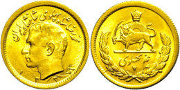 1/2 Pahlavi, Gold, 1959 (SH 1338), Mohammed Reza Pahlavi, Fb. 102, Vz-st.  Vz-st1 / 2 Pahlavi, Gold, 1959 (SH... - Irán