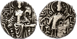 Kushan, Kipanada, 330-360, Minderwertiger Dinar (7,58g). Av: Stehender König Nach Links. Rev: Thronende... - India