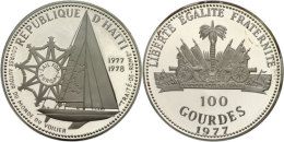 100 Gourdes, 1977, Weltumsegelung, KM 133, PP  PP100 Gourdes, 1977, Circumnavigation, KM 133, PP  PP - Haiti