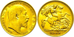 1/2 Sovereign, 1909, Edward VII., Fb. 401, Ss.  Ss1 / 2 Sovereign, 1909, Edward VII., Fb. 401, Very Fine.  Ss - Autres & Non Classés