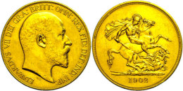 5 Pounds, Gold, 1902, Edward VII., Fb. 398, Seaby 3965, Kratzer, Randschlag, Vz.  Vz5 Pounds, Gold, 1902,... - Other & Unclassified