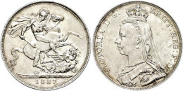 Crown, 1887, Victoria, Seaby 3921, Randfehler, Vz.  VzCrown, 1887, Victoria, Seaby 3921, Margin Fault,... - Otros & Sin Clasificación