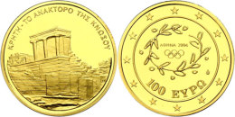 100 Euro, Gold, 2004, Palast Von Knossos Auf Kreta, 999er Gold, 10 G, Fb. 37, KM 192, In Kapsel, PP.  PP100... - Greece